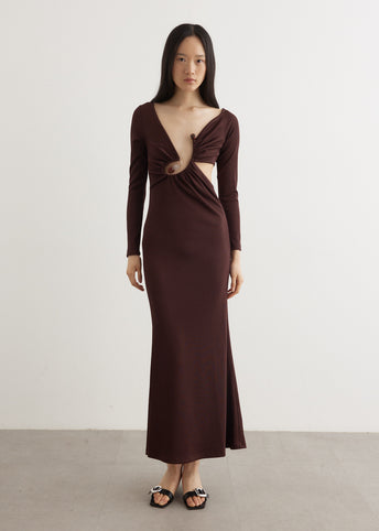 Spiral Crystal Long Sleeve Dress