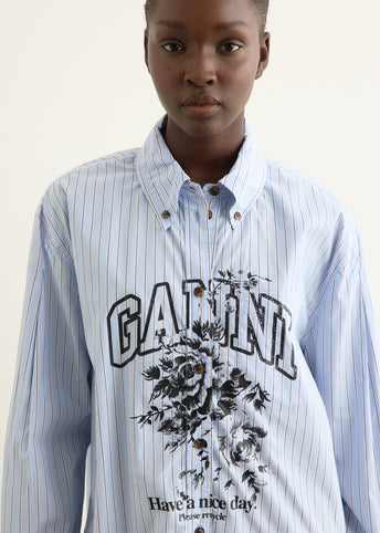 Stripe Cotton Oversized Shirt