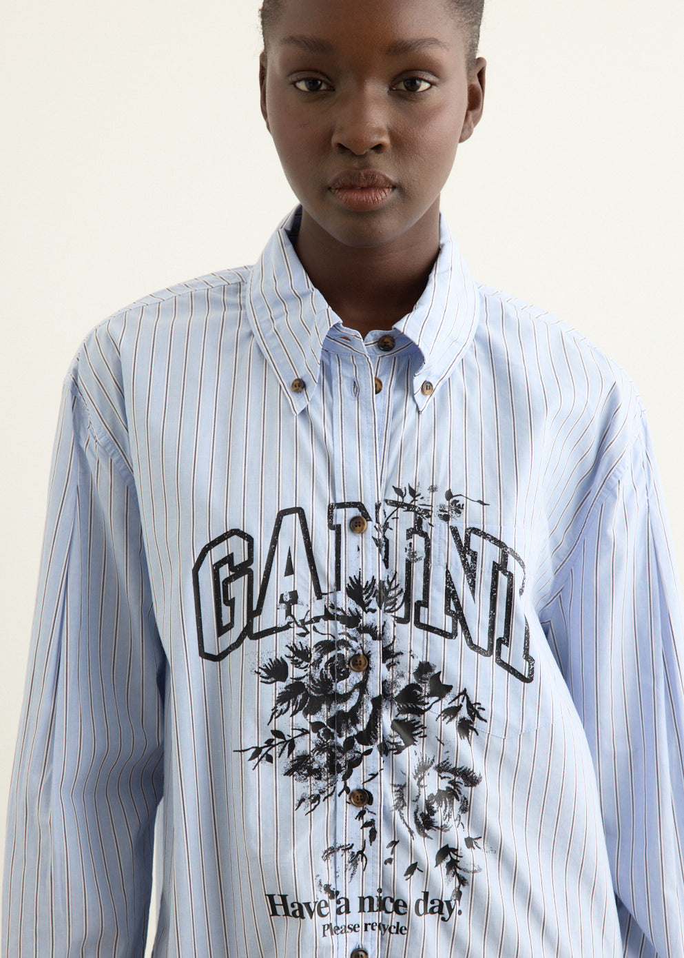 Stripe Cotton Oversized Shirt