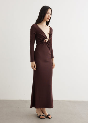 Spiral Crystal Long Sleeve Dress