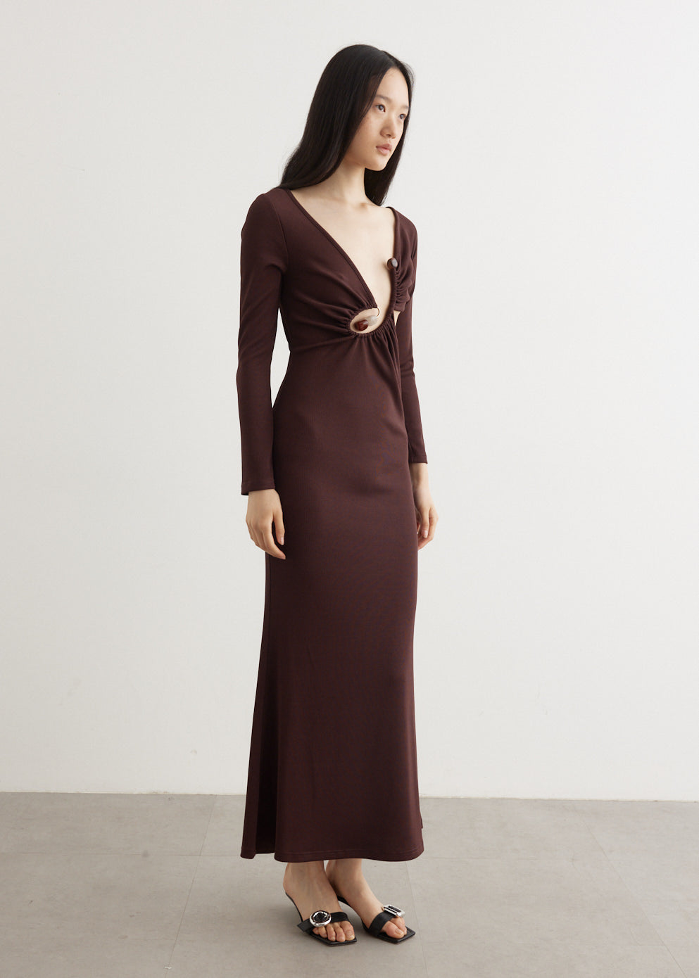 Spiral Crystal Long Sleeve Dress