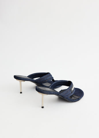 Denim Branded Thong Sandals