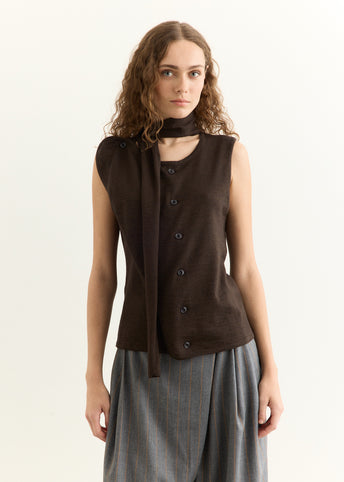 Asymmetrical Sleeveless Cardigan