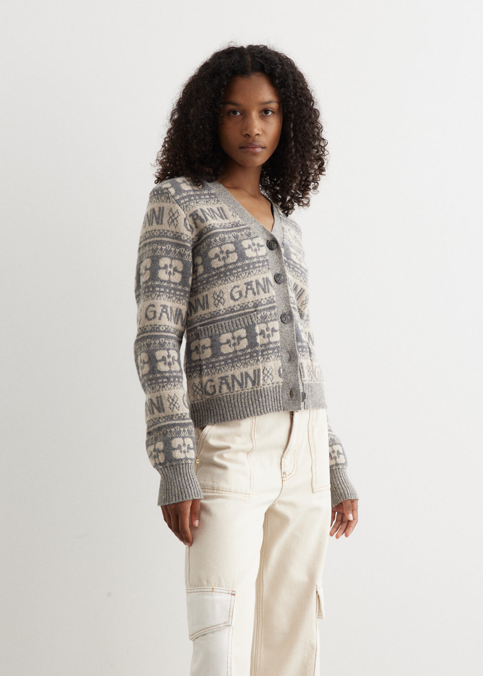 Logo Wool Mix Cardigan