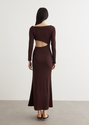 Spiral Crystal Long Sleeve Dress