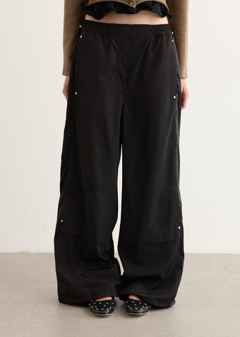 ★ POSZER★ Curved Coated Banding Pants Black 241CCBPT003F 포저