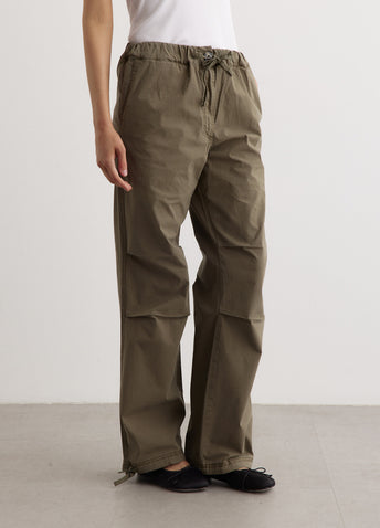 Washed Cotton Canvas Drawstring Pants