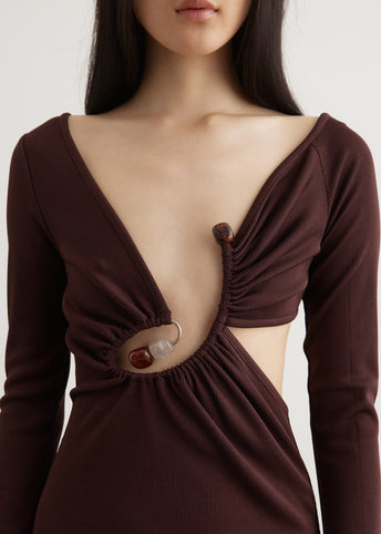 Spiral Crystal Long Sleeve Dress