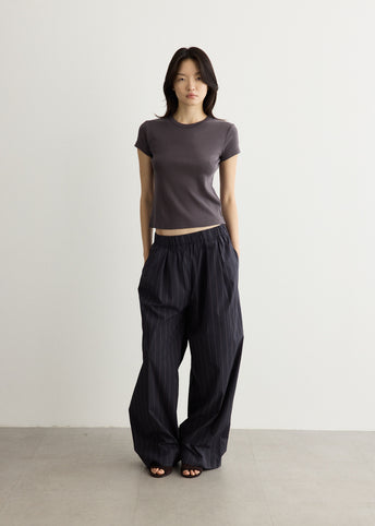 Stripe Relaxed Pleat Pants