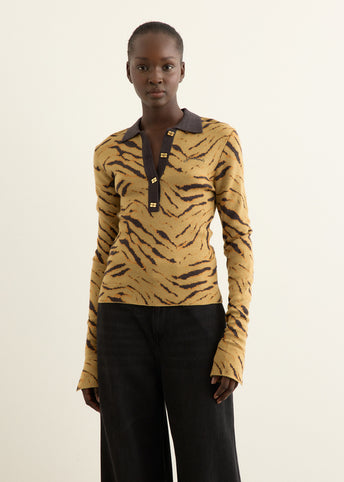 Fine Merino Jacquard Polo