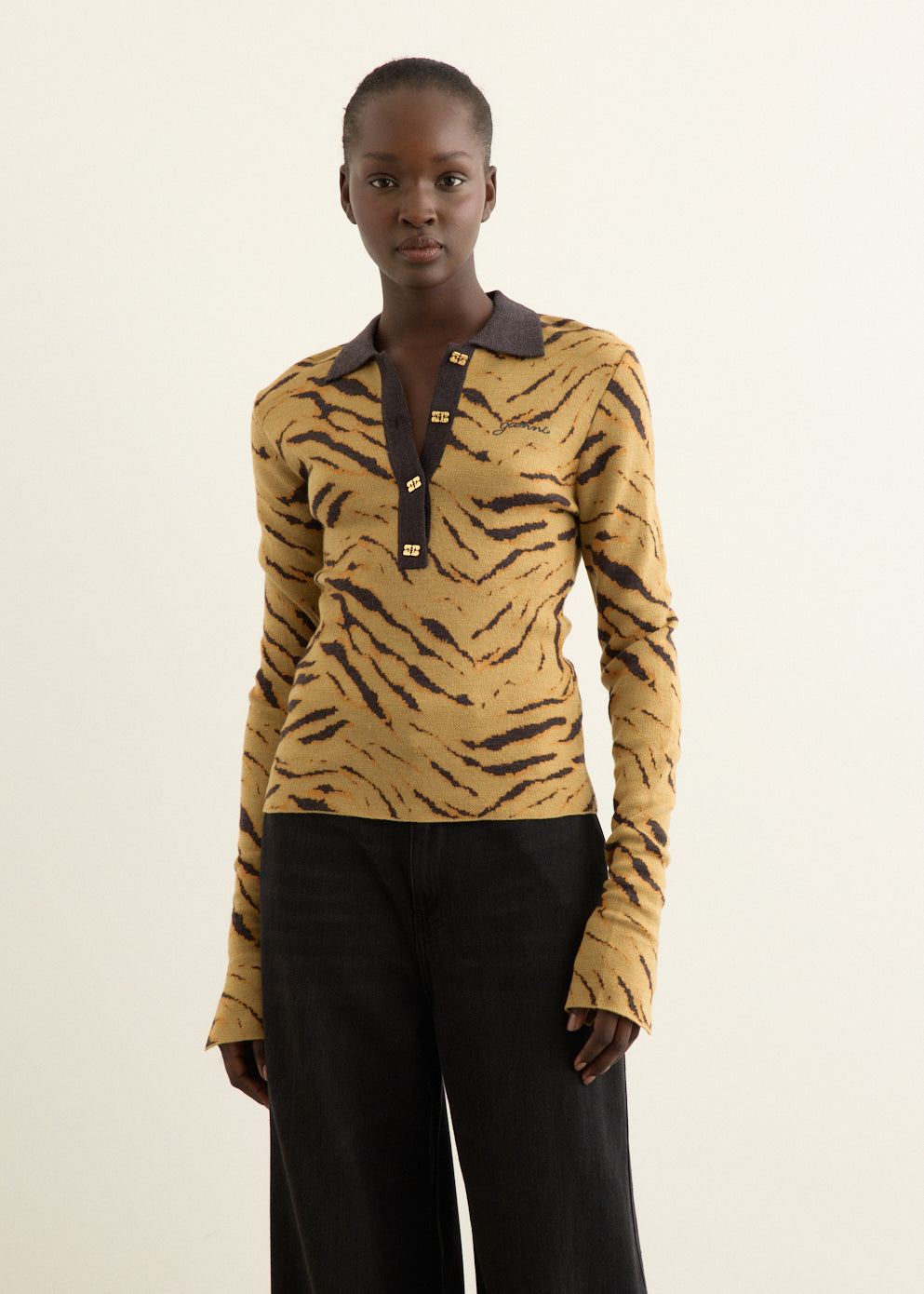 Fine Merino Jacquard Polo