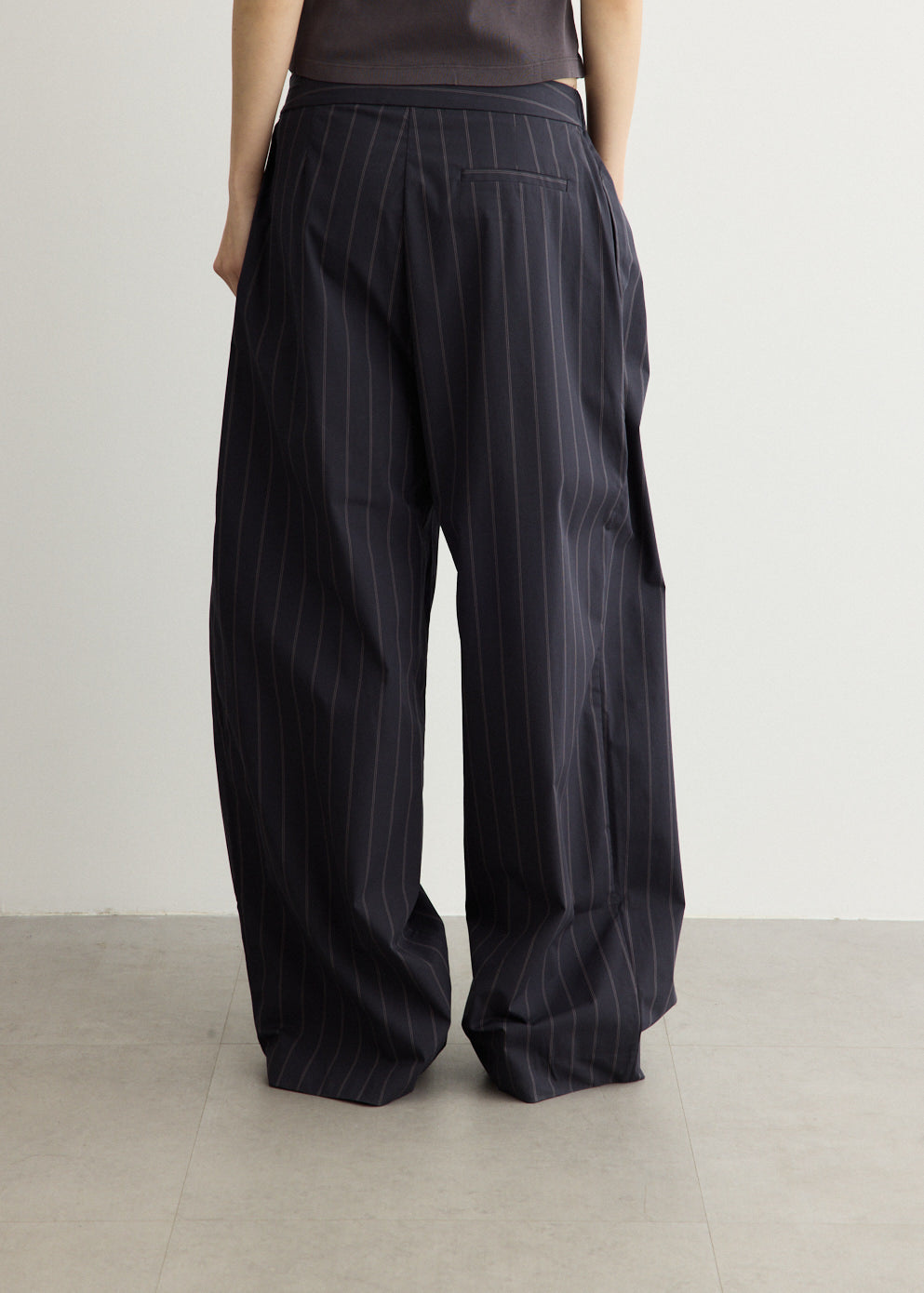 Stripe Relaxed Pleat Pants
