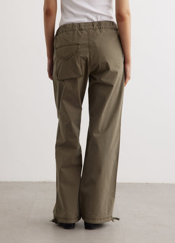 Washed Cotton Canvas Drawstring Pants
