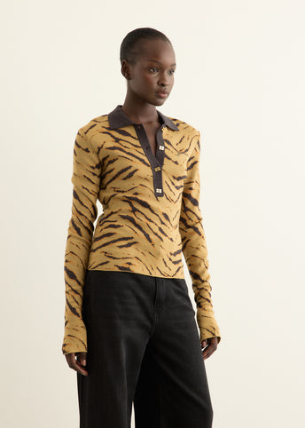 Fine Merino Jacquard Polo
