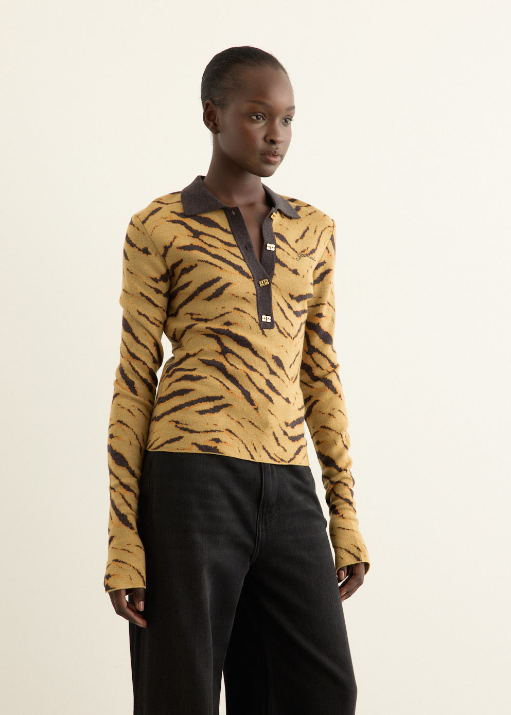 Fine Merino Jacquard Polo
