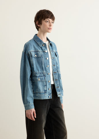 Amy Cinched Denim Trucker Jacket