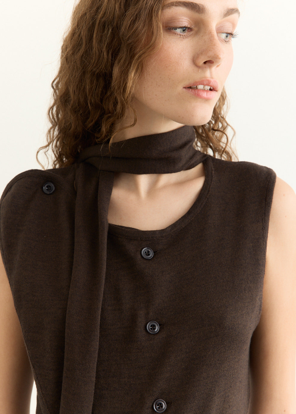 Asymmetrical Sleeveless Cardigan