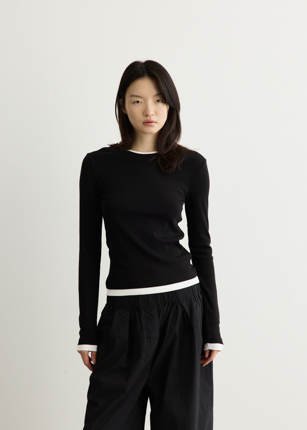 Organic Cotton Layered Long Sleeve Top