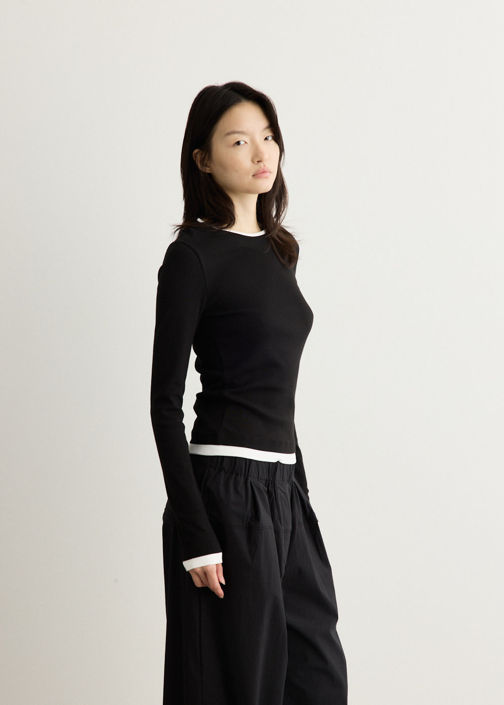 Organic Cotton Layered Long Sleeve Top