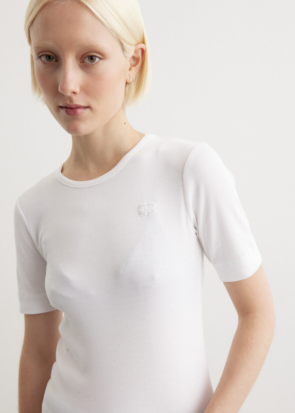 Ganni - Rib Short Sleeve T-Shirt - Tshirt,Specials : American Fashion Style Bags On Sale Ganni - Rib Short Sleeve T-Shirt - Tshirt,Specials : American Fashion Style Bags On Sale