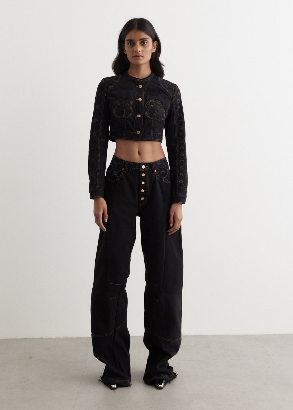 Regenerated Denim Cropped Jacket
