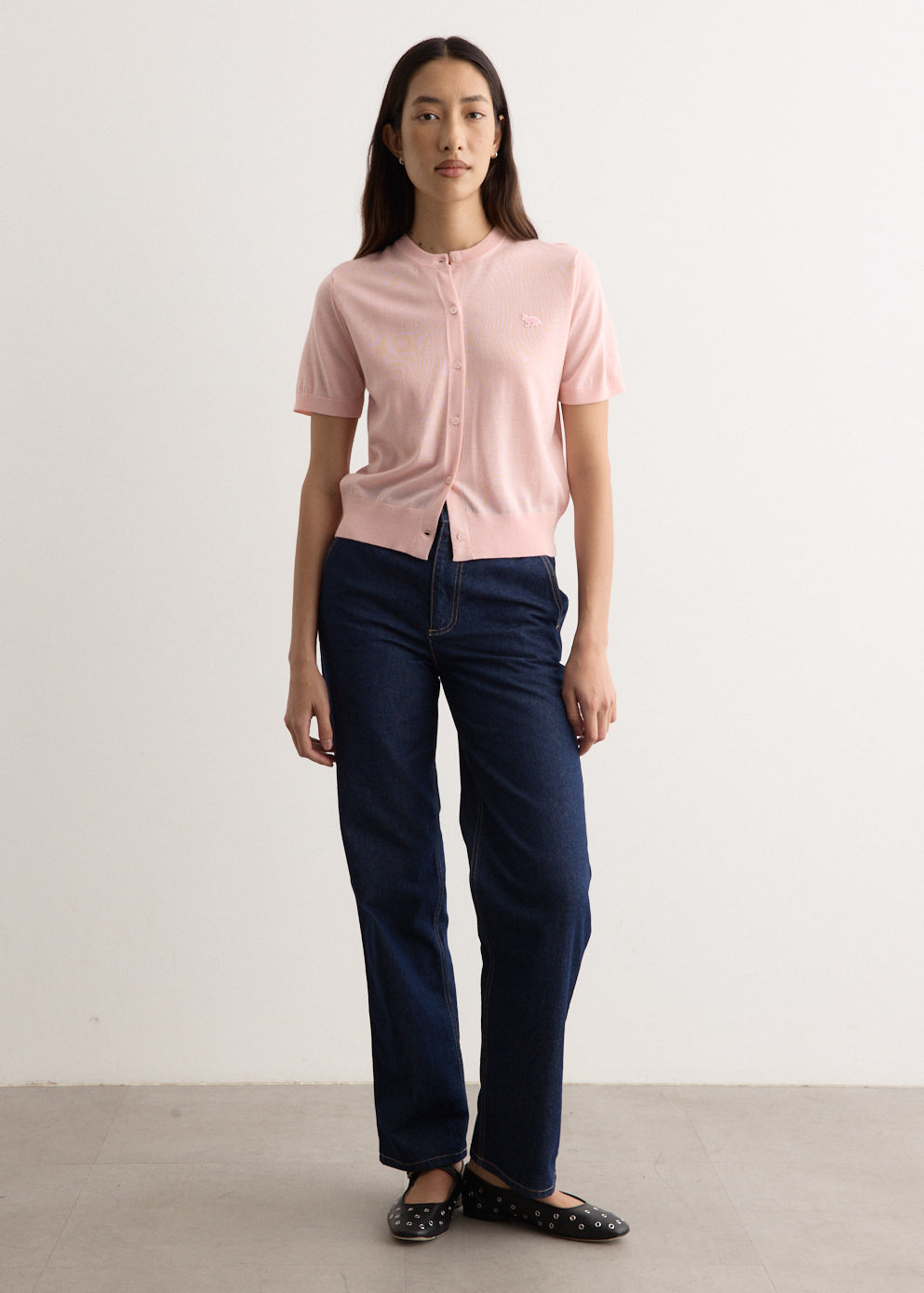 Baby Fox Patch Regular Short Sleeve Cardigan