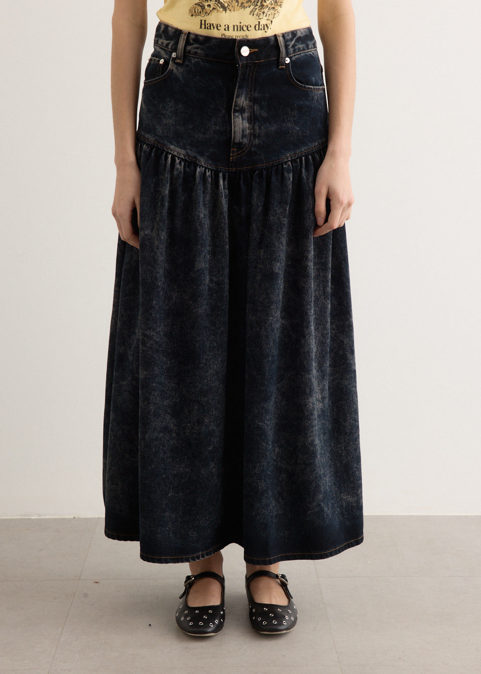 Light Denim Long Skirt