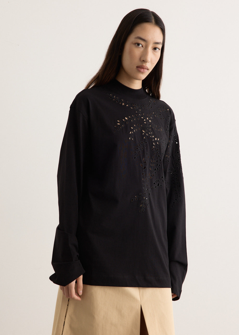 Heger Embroidered Long Sleeve T-Shirt