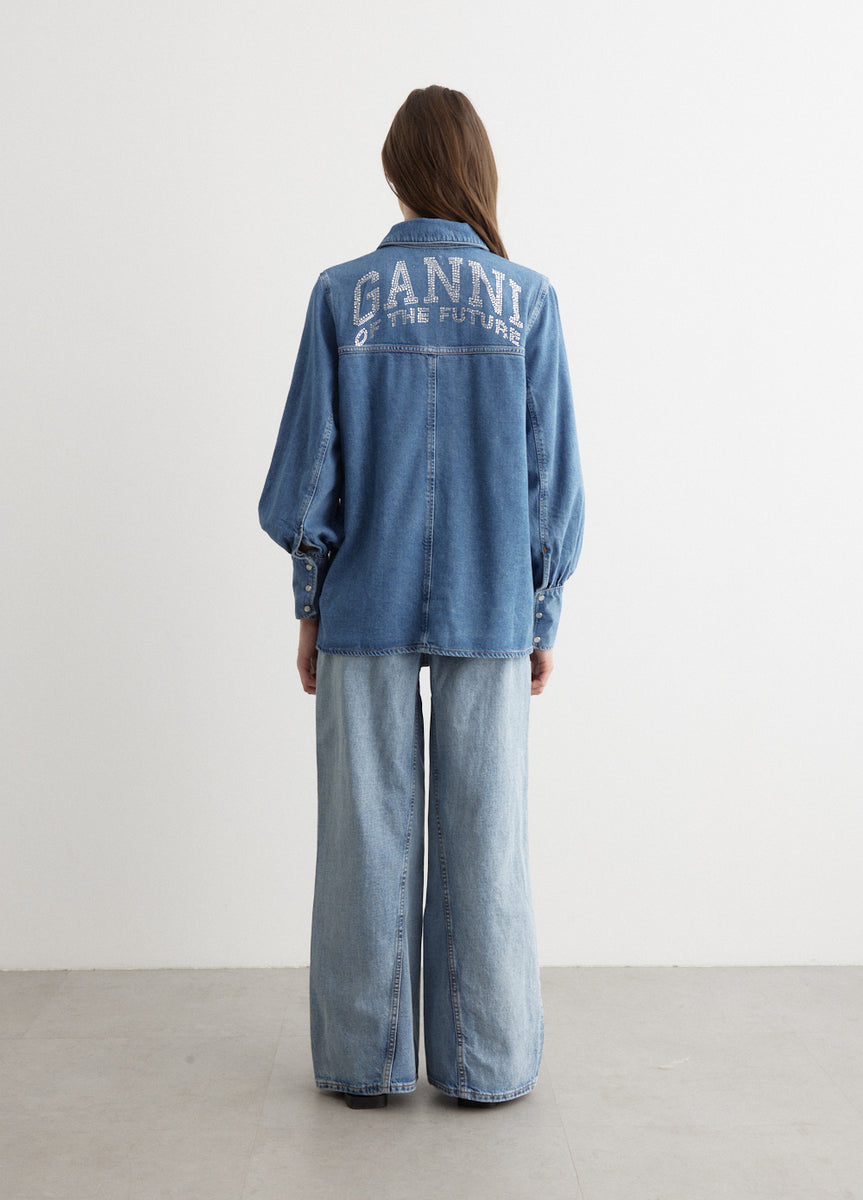 Ganni denim shirt 2025