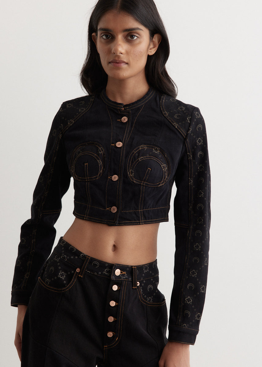 Regenerated Denim Cropped Jacket