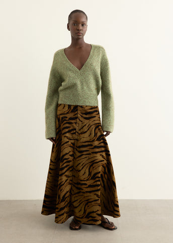 Brushed Mohair Mix Deep V-neck Sweater