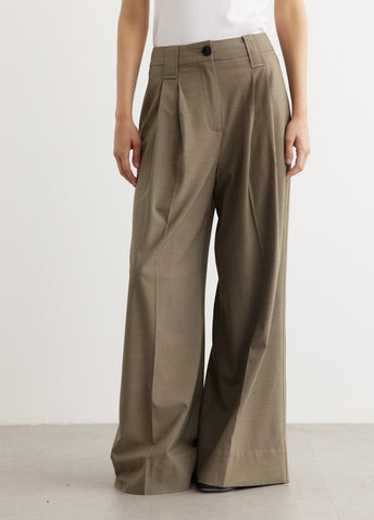 Drapey Melange High Waist Flared Leg Pants
