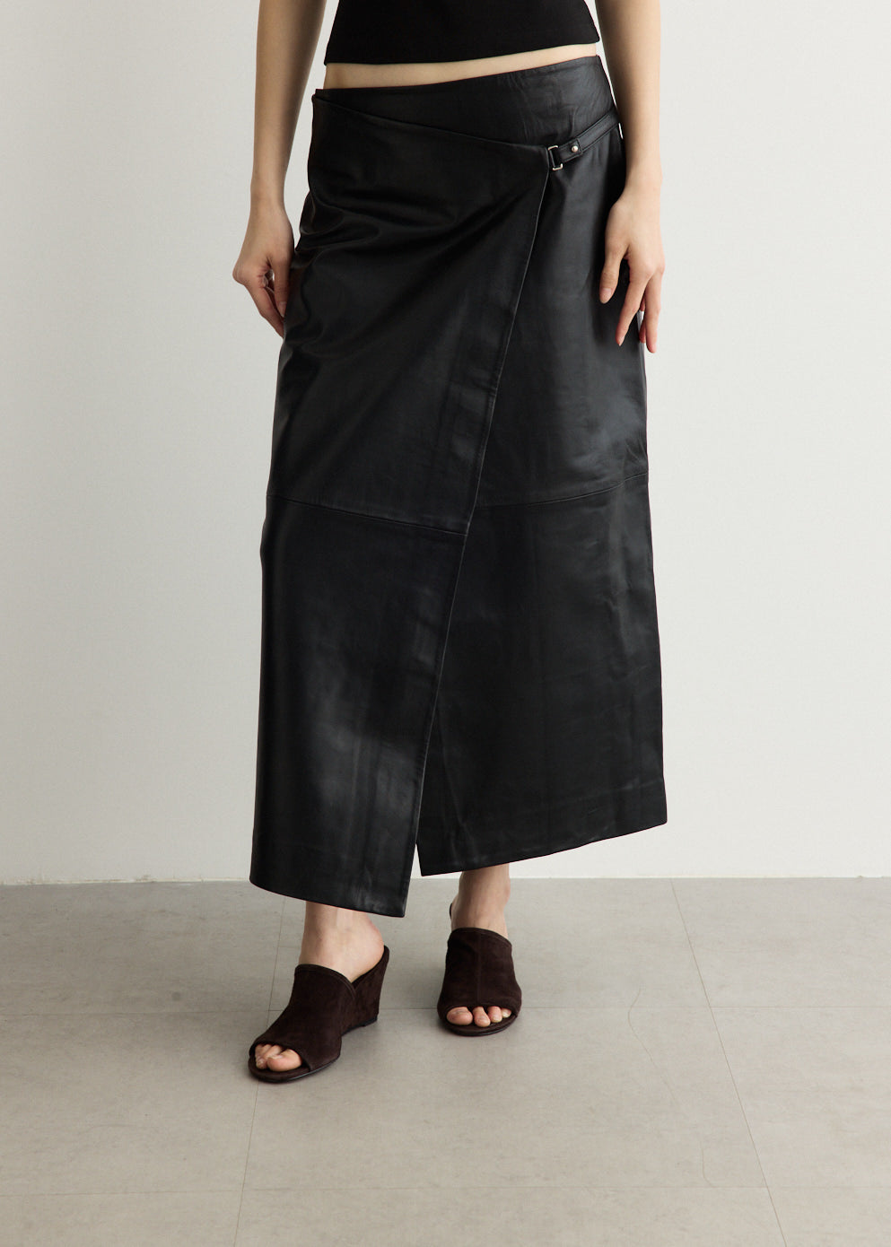 Leather Wrap Skirt