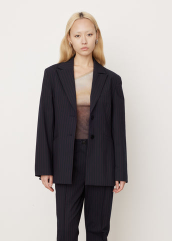 Stretch Stripe Fitted Blazer