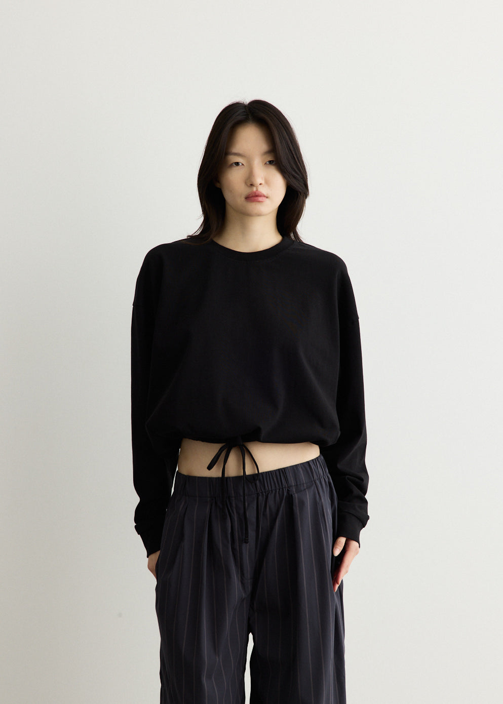 Drawstring Long Sleeve Top
