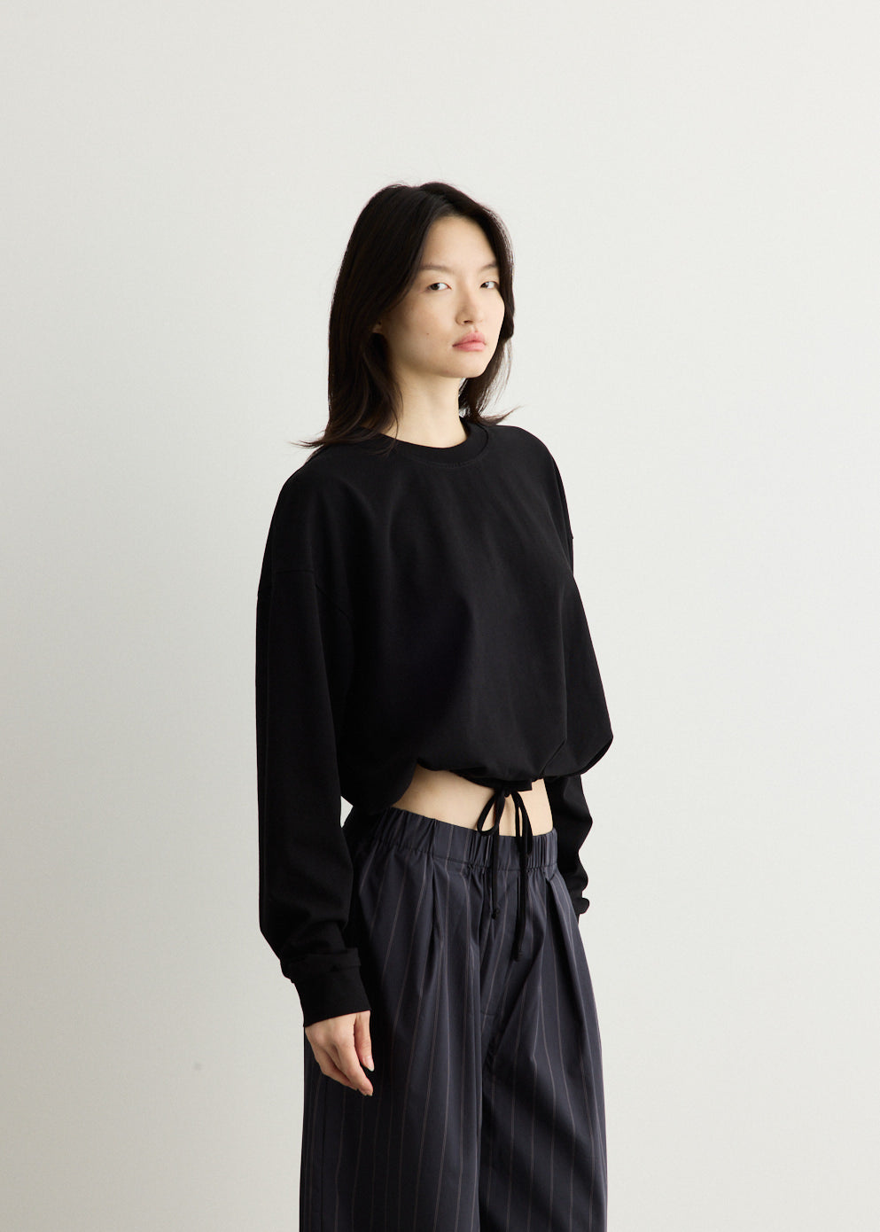 Drawstring Long Sleeve Top