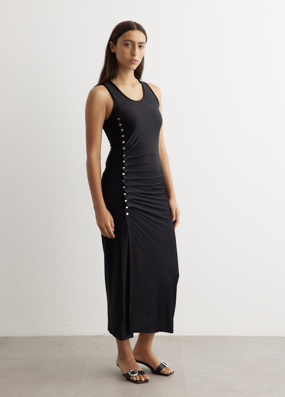 Sleeveless Robe Dress