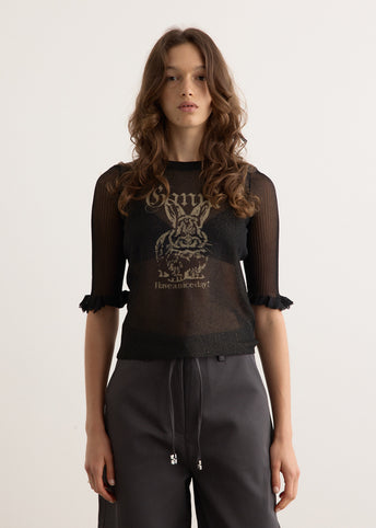 Sheer Jacquard Top