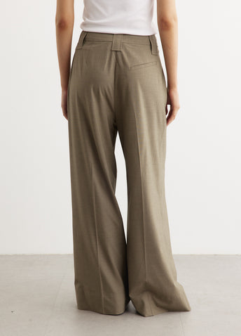 Drapey Melange High Waist Flared Leg Pants