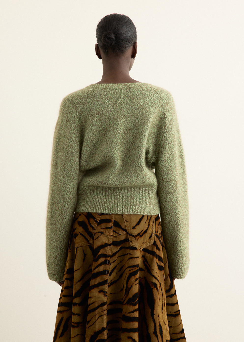 Brushed Mohair Mix Deep V-neck Sweater