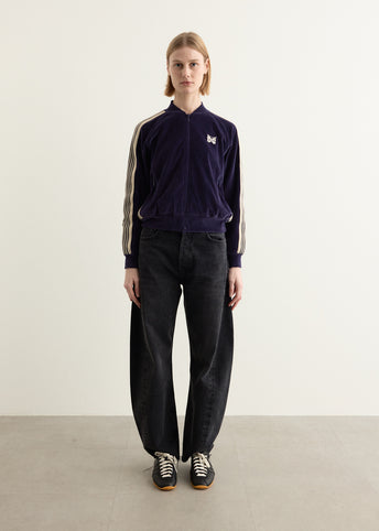Rib Collar Track Jacket - C/PE Velour
