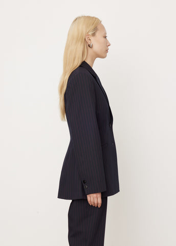 Stretch Stripe Fitted Blazer