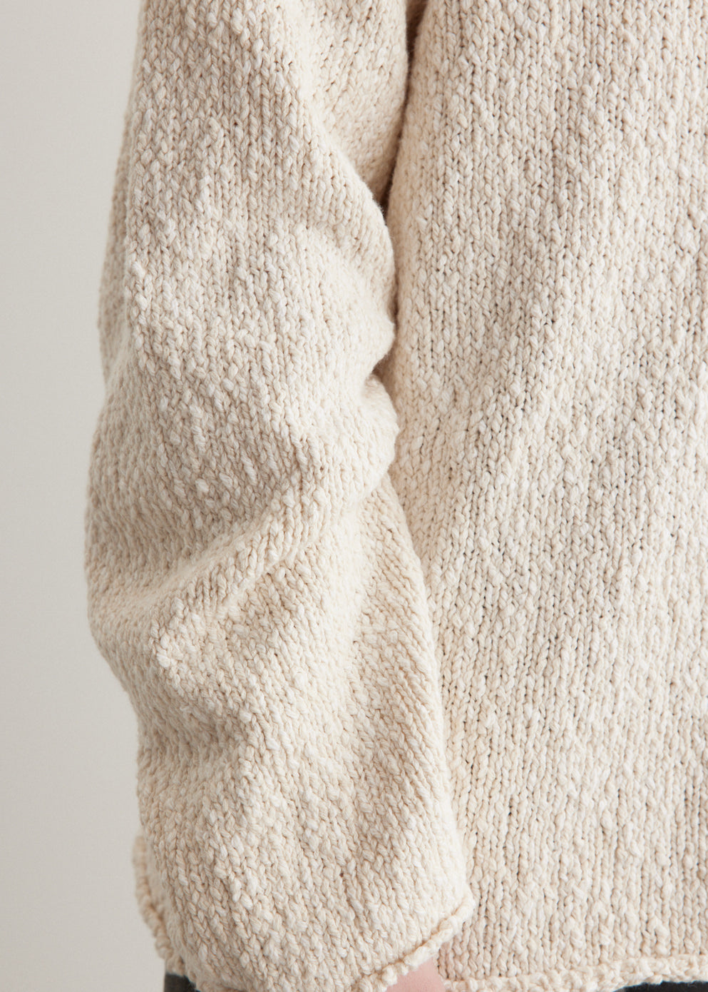Boucle Knitted V-Neck Sweater