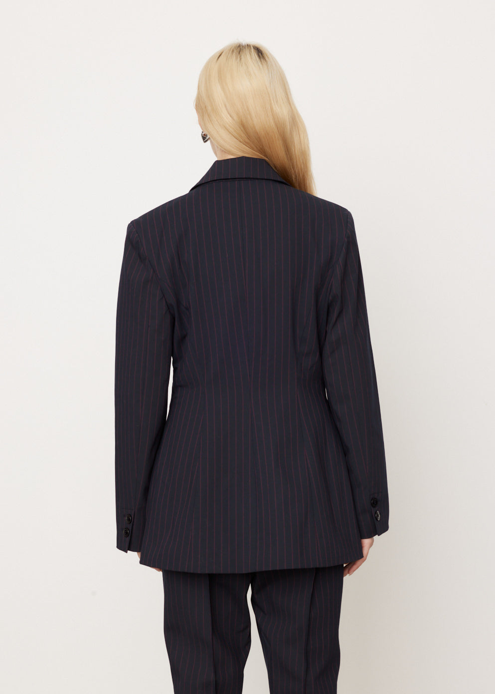 Stretch Stripe Fitted Blazer