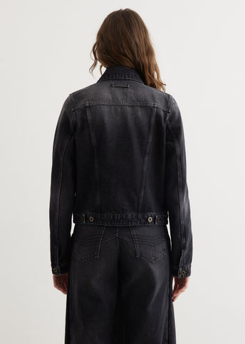 Denim Jacket With Leather Pocket