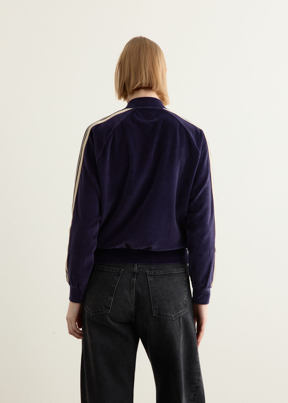 Rib Collar Track Jacket - C/PE Velour
