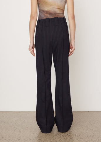 Stretch Stripe Bootcut Mid Waist Pants