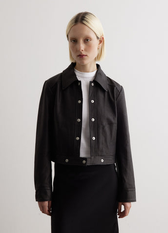 Tagore Leather Trucker Jacket