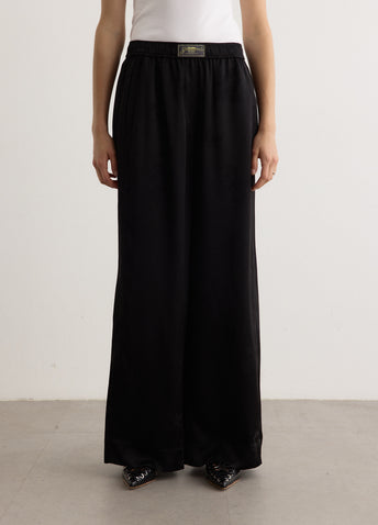 Fluid Satin Jacquard Elasticated Pants