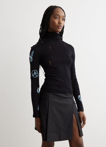 Augen Flocking Inner Knit Top